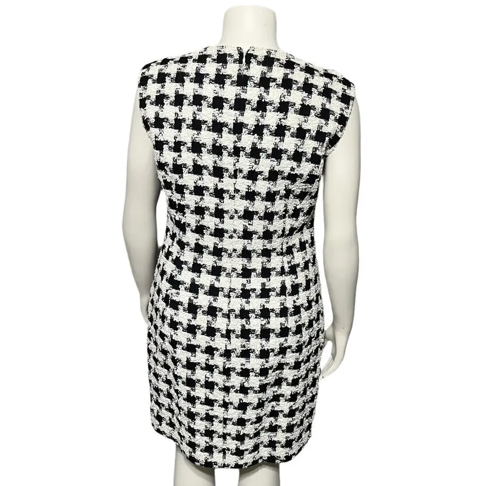 SOLD❌❌Vintage Houndstooth Tweed Houndstooth Print Dress Sz-10/12 (Large) - Picture 3 of 10